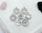 Set of 7, silver yoga charm, seven chakra charm, 30mm, 1 set.